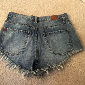 BDG high rise cheeky denim shorts